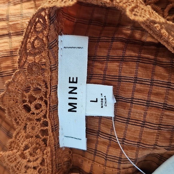 Anthropologie Rust Blouse with Lace Detail - Picture 4 of 5